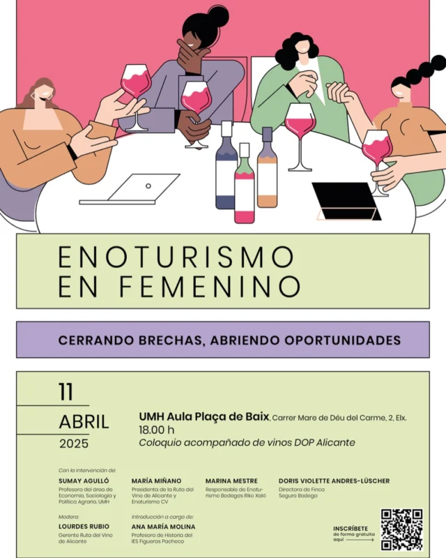 ✨ ¡El vino es pasión, cultura y encuentro! 🍷💜

Nos unimos al evento "Enoturismo en Femenino", un espacio para cerrar brechas y abrir oportunidades en el mundo del vino, con la intervención de Marina Mestre, nuestra responsable de enoturismo en Bodegas Riko 🌿👩‍🔬✨

📍 UMH Aula Plaça de Baix, Elche
📅 11 de abril de 2025 | ⏰ 18:00 h
🎙 Con expertas en enoturismo y viticultura

#bodegasriko #bodega #bodegasrikoxalo #xalo #marinaalta #costablanca #vino #wine #vendimia #viñedos #uva #catadevinos #artesania #bodegalocal #tradicion #EnoturismoEnFemenino #MujeresDelVino #VinoConHistoria